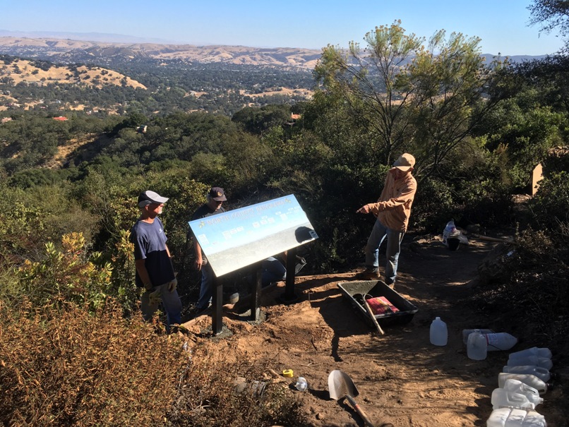 Installing the North County Panorama sign.